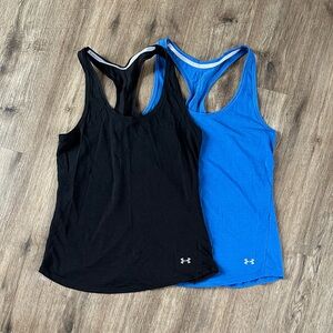 Under Armour Women's Dual Pack Black and Blue Tank Tops